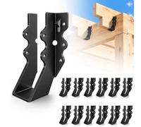 2x6 Joist Hanger Thicker 14 Gauge Black Powder Coating Steel 12 Pcs | LU26 Double Shear Face Mount Joist Hanger,Hurricane Ties for Rafters Tie Brackets Great for Floor Deck and Ceiling Joists