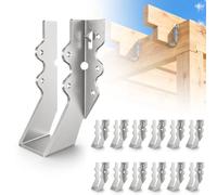 2x6 Joist Hanger Thicker 14 Gauge Galvanized Steel 12 Pcs | LU26 Double Shear Face Mount Joist Hanger,Hurricane Ties for Rafters Tie Brackets Great for Floor Deck and Ceiling Joists