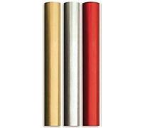 2X6 Meter Plain Metallic Foil Effect Wrapping Paper 3x2 Meter Roll Silver Red Gold Wedding Birthday Present Festive Decoration