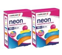 2x60 Masterplast Neon Assorted Plasters, 4 Sizes - Bundled by Smart Cutie