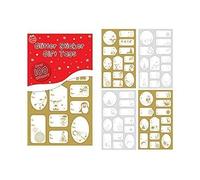 2X75 x Christmas Xmas Foil Silver & Gold Sticker Gift Tags