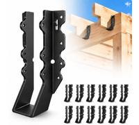 2x8 Joist Hanger Thicker 14 Gauge Black Powder Coating Steel 12 Pcs | LU28 Double Shear Face Mount Joist Hanger,Hurricane Ties for Rafters Tie Brackets Great for Floor Deck and Ceiling Joists