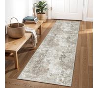 2x8 Washable Non-Slip Hallway Runner Rug - Modern Abstract Soft Carpet for Kitchen, Bedroom with Rubber Backing - Low-Pile Thin Stain-Resistant Rug for Bathroom,Laundry Room,Entryway（Beige Grey）