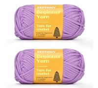 2x87.5 yds Beginner Easy Yarn, Crochet & Knitting Yarn for Beginners with Easy-to-See Stitches, Worsted-Weight Medium #4;Cotton Blend Yarn for Amigurumi DIY-Purple