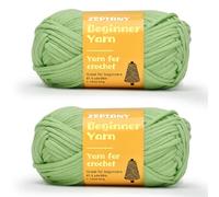 2x87.5 yds Beginner Easy Yarn, Crochet & Knitting Yarn for Beginners with Easy-to-See Stitches, Worsted-Weight Medium #4;Cotton Blend Yarn for Amigurumi DIY-Light Green