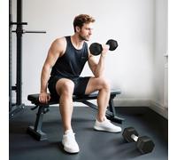 Hexagonal Dumbbells Kit Weight Lifting Exercise for Home Fitness HOMCOM Black Standard