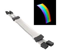 2x8PIN RGB GPU Cable, 30cm 5V 3Pin 4 Sided ARGB GPU Power Extension Cable, Glowing Addressable RGB PSU Cable Extension, Black RGB Power Supply Cables for PC Build