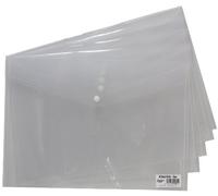 2xA3 Clear Stud Wallet Folder Plastic Document Holder File Popper Wallets (Pack of 25)