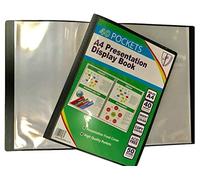 2XA4 40 Pocket Flexible Cover Presentation Display Book - for Art Work/Photographs FlexCover Portfolio - Assorted Colours