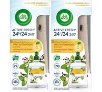 2xAir Wick Active Fresh Automatic Spray Diffuser Unit + Vanilla & Honeysuckle Refill 228ml