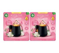 2xAir Wick Aroma Essential Oil Mist Kit, Diffuser & Refill - Peony & Jasmine