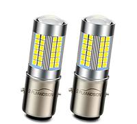 2xBA20D LED Headlight Bulb Hi/Lo Beam, Motorcycle Lamp 6000K White DC 6V