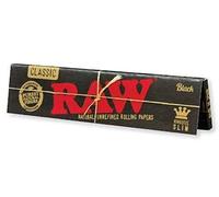2XBlack King Size Slim Natural Unrefined Rolling Papers - 1 Pack - 32 Leaves
