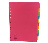 2xConcord Bright Subject Dividers Europunched 10-Part A4 Assorted
