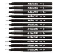 2XFineliner Pen Water-Based Ink 0.4mm Tip 0.4mm Line Black Ref A2001 [Pack of 12]