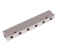 2xG 1/4'' x 12xG 1/8'' Aluminium Distributor Block Double-sided 16 Bar
