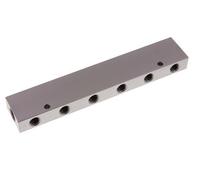 2xG 3/8'' x 12xG 1/4'' Aluminium Distributor Block Double-sided 16 Bar