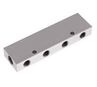 2xG 3/8'' x 8xG 1/4'' Aluminium Distributor Block Double-sided 16 Bar