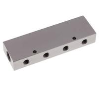 2xG 3/8'' x 8xG 1/8'' Aluminium Distributor Block Double-sided 16 Bar
