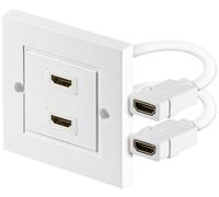 2xHDMI Flush Mount Socket with 2xHDMI Socket White 51723
