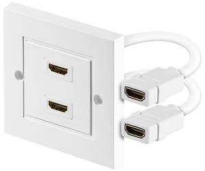 2xHDMI Flush Mount Socket with 2xHDMI Socket White 51723