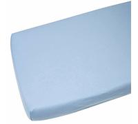 2xJersey 100% Cotton Fitted Sheet Suits Junior Cot Bed 160x70 cm (Blue)