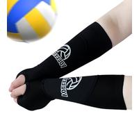 2XK-NOV 1 Pair Women Arm Guards Forearm Protection Volleyball Accessory Sport with Padding Protector and Thumb Hole, Black, L