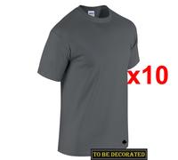 (2XL) 10 Packs Gildan T-SHIRT Basic Tee S - 5XL Small Big Men Heavy Cotton (Charcoal)