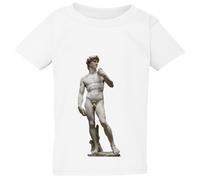 (2XL / 6T / 5-6 YO) Michelangelo Statue of David White T-Shirt Tee Top Baby Toddler Kids Boy Girl