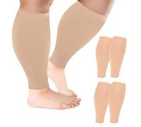 2XL-7XL Plus Size Calf Compression Sleeve for Men & Women Knee High Leg Sleeves for Varicose Veins Circulation, Edema (2pcs-Skin, 3XL)