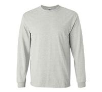 (2XL, Ash Grey) Gildan Mens Plain Crew Neck Ultra Cotton Long Sleeve T-Shirt