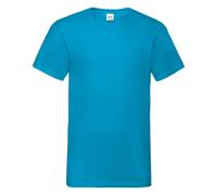 (2XL, Azure Blue) Fruit Of The Loom Mens Valueweight V-Neck, Short Sleeve T-Shirt