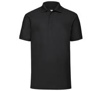 (2XL, Black) Fruit Of The Loom Mens 65/35 Pique Short Sleeve Polo Shirt