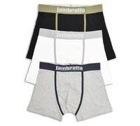 (2XL, Black/Grey/White) Lambretta Mens 3 PK Classic Boxer Shorts Underwear Boxers Gift Set Boxershorts