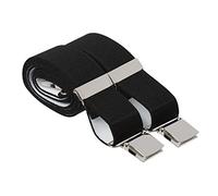 2XL Black Heavy Duty Trouser Braces 35mm Wide 4 Heavy Duty Strong Silver Clips 52 Inch Adjustable