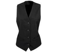 Premier Women's Lined Polyester Waistcoat Bar Wear Catering in Black | Size: 2XL Premier Black 2XL