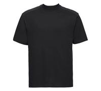 (2XL, Black) Russell Europe Mens Workwear Short Sleeve Cotton T-Shirt