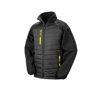 (2XL, Black/Yellow) Result Mens Black Compass Padded Soft Shell Jacket