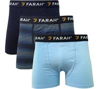 (2XL, Blue Multi) Farah Mens Seba 3 Pack Elasticated Underwear Boxers Boxer Shorts - Blue Multi