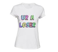 (2XL) Cute Pop Colourful You Are UR A LOSER White Female Ladies Women T Shirt Tee Top