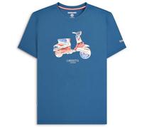 (2XL, Dark Blue) Lambretta Mens Scooter Flag Short Sleeve Crew Neck Cotton T-Shirt Top Tee
