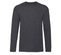 Valueweight Crew Neck Long Sleeve T-Shirt Fruit Of The Loom Grey XXL