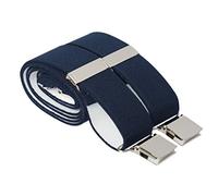 2XL Dark Midnight Blue Heavy Duty Trouser Braces 35mm Wide 4 Heavy Duty Strong Silver Clips 52 Inch Adjustable