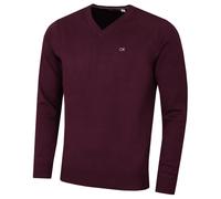 (2XL, French Burgundy) Calvin Klein Mens 2022 V-Neck Soft Cotton Easy Care Golf Sweater