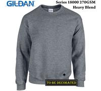 (2XL) Gildan Dark Heather Heavy Blend Sweater Jumper Sweatshirt Mens S-XXL