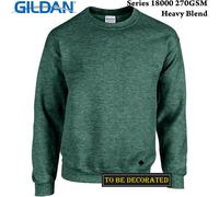 (2XL) Gildan Heather Sport Dark Green Heavy Sweater Jumper Sweatshirt Mens