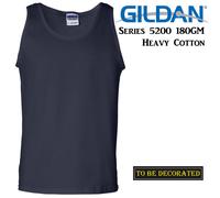(2XL) Gildan Navy Blue Tank Top Singlet Shirt S - 2XL Small Big Men's Heavy Cotton