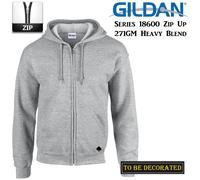 (2XL) Gildan Sport Grey Zip Up Hoodie Hooded Sweatshirt Sweater Fleece Men