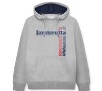 (2XL, Grey Marl) Lambretta Mens Racing Stripe Hoodie