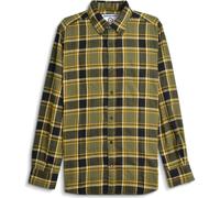 (2XL, Khaki/Black/Gold) Lambretta Mens Brushed Large Check Long Sleeve Shirt